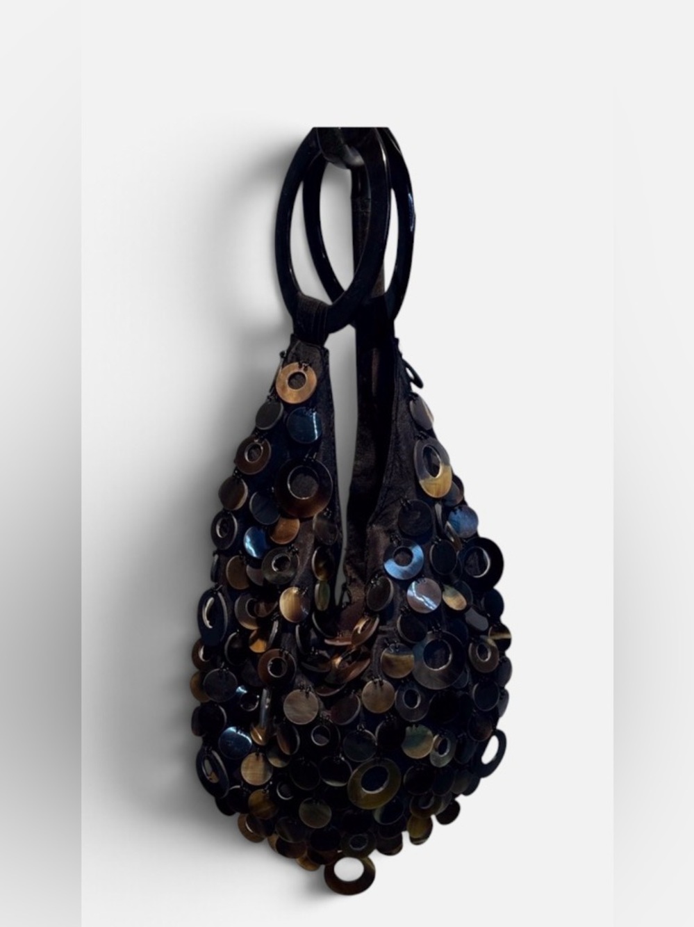 Elegant Black Sequin Shoulder Bag